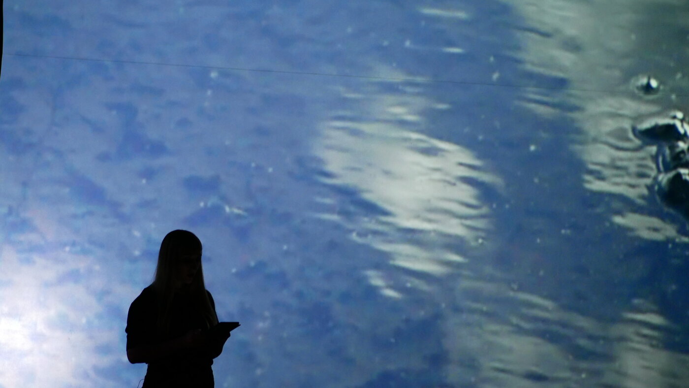 Videografía de La pampa — lectura en vivo, proyección de agua